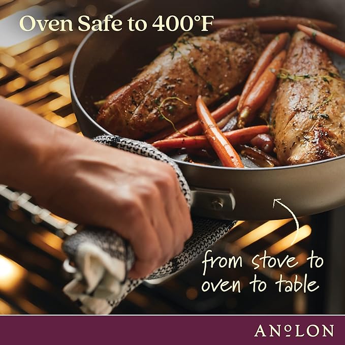 Anolon Advanced Home Hard Anodized Nonstick Crepe Pan, 9.5 Inch, Bronze