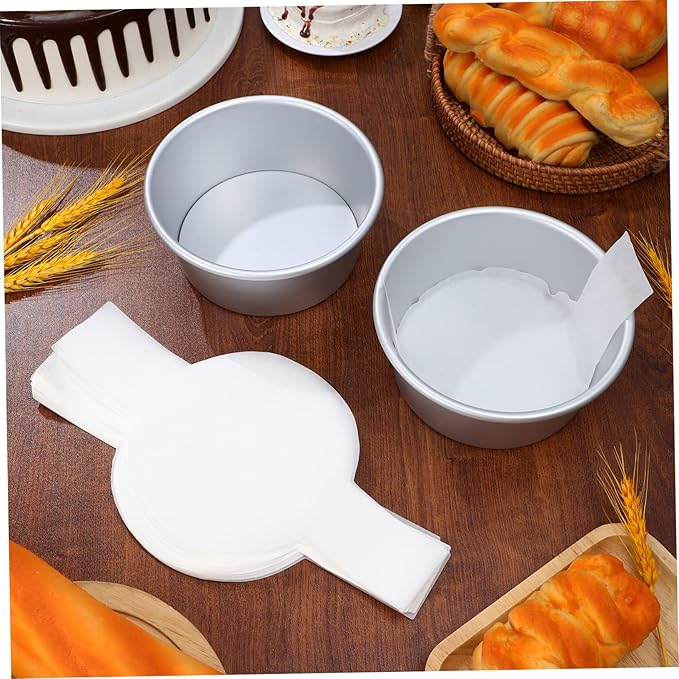 6-Inch Cake Tin Set Parchment Liners Nonstick Baking Molds for Cakes for Oven Use for Home Bakers