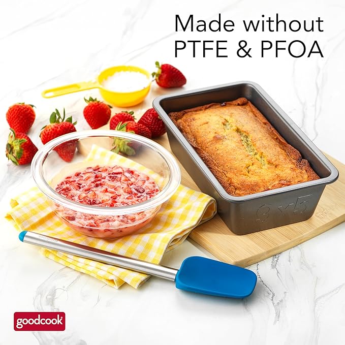 GoodCook PRO Loaf Pan Nonstick Carbon Steel Bakeware with Easy-Clean Non-Stick Coating, Oven & Dishwasher Safe Pan for Breads Pound Cakes Banana Breads & More, 9 x 5-Inch, Gray