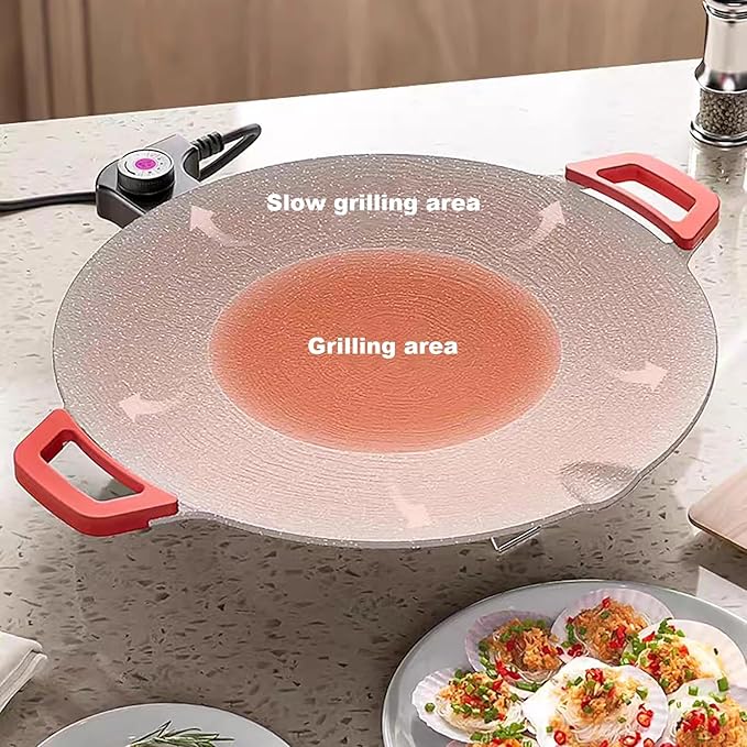 Indoor Grills Electric Smokeless – Nonstick Electric Griddle for Indoor Use, Fast-Heating Compact & Versatile Cooking for Steaks, Pancakes, and BBQ (15.7inch)(14.2in)