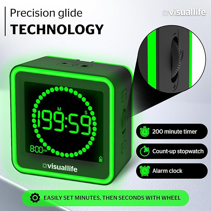 Visual Life Timer for Kids, Adults, ADHD, Autism & Dyslexia - New Timed Color Cues Anchor Focus, Track Progress & Guide Transitions - for Home, Teacher Classrooms, Homeschool, Business & Groups