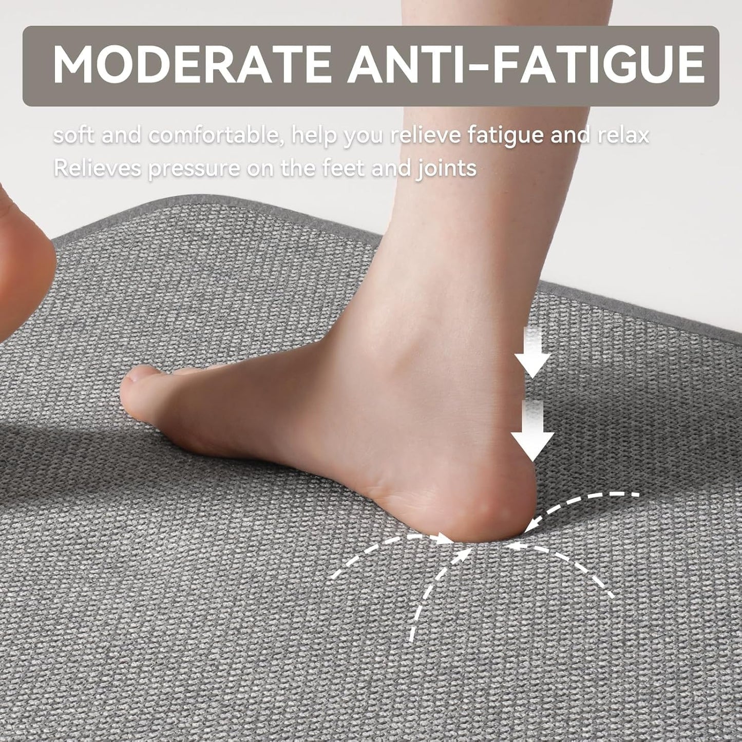 Long Kitchen Mat Kitchen Mats for Floor, Linen-Look Woven Absorbent Kitchen Runner Rugs Non Slip Washable Comfort Standing Mats for Kitchen, Front of Sink