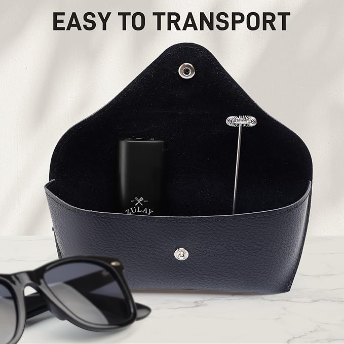 Mini & Mighty Milk Frother Wand – Powerful Handheld Coffee Frother, Battery Operated Drink Mixer – Compact Pocket Size – Detachable Whisk for Latte, Cappuccino, Matcha, Hot Chocolate – Black