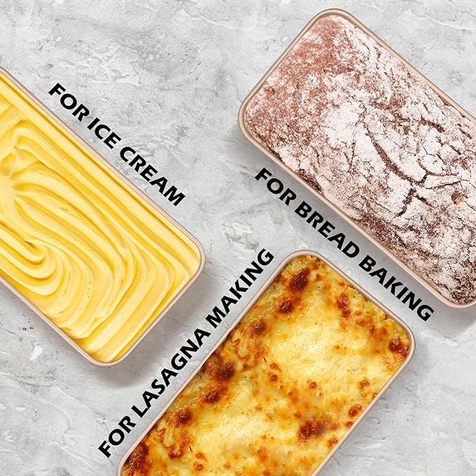 Leonyo 6 Pack Nonstick Loaf Pans for Baking Bread, 9x5IN Stainless Steel Loaf Pans for Homemade Bread Baking, Meatloaf, Bananas, Brownies, Lasagnas, Oven Safe, Rose Gold