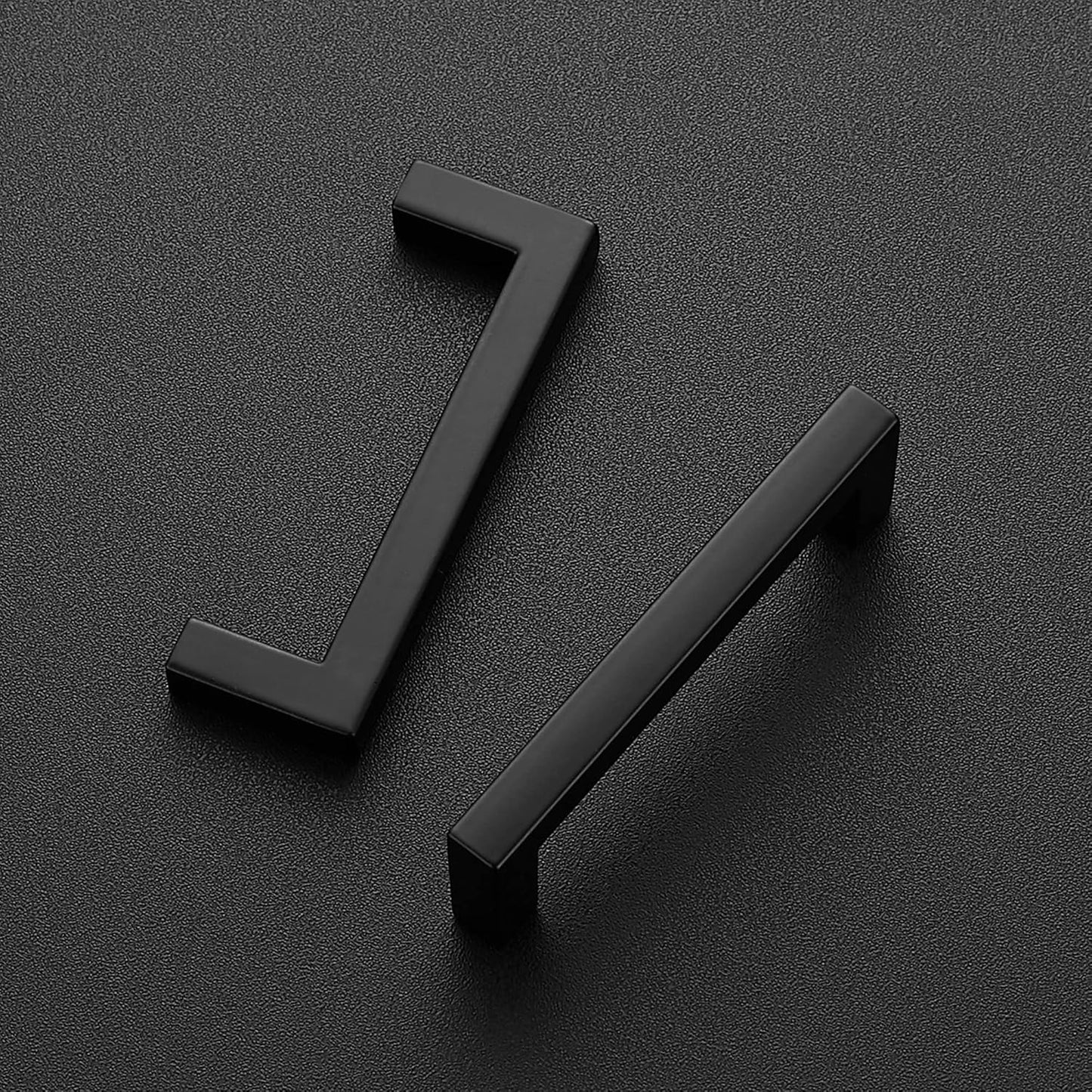 Ravinte 25 Pack Solid 3 Inch Center to Center Slim Square Bar Drawer Handles - Cabinet Hardware in Matte Black - Kitchen Handles and Pulls
