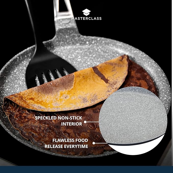 MasterClass MCMCP28 Cast Aluminium Induction-Safe Non-Stick Crêpe Pan, 28 cm (11"), Grey