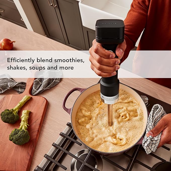 KitchenAid Go Cordless Hand Blender with Accessories - battery sold separately, KHBRV05, Black Matte