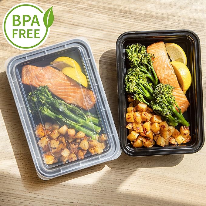 Igluu Meal Prep Containers Reusable (20 Pack) – Food Containers with Lids – Stackable, Microwave, Freezer & Dishwasher Safe – 28oz – 1 Compartment – BPA-Free